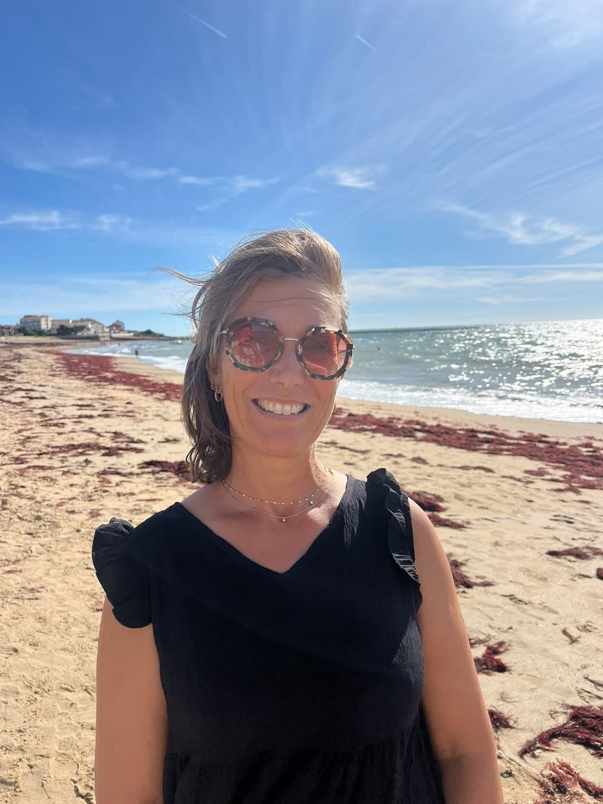 Stéphanie sur la plage de Saint-Jean-de-Monts
